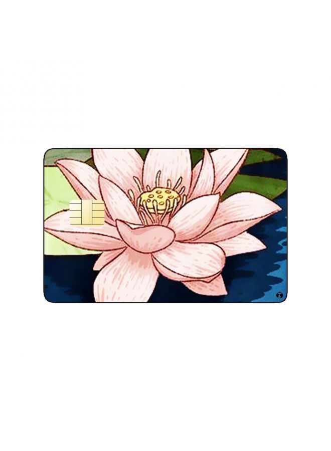 RKN PRINTED BANK CARD STICKER Beautiful Lotus Flower Drawing - Image 1