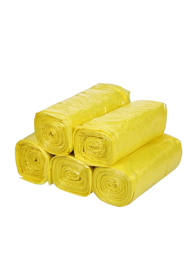 100-Piece Garbage Bag Yellow 18centimeter - Image 1