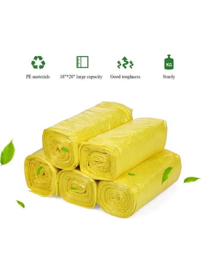 100-Piece Garbage Bag Yellow 18centimeter - Image 4