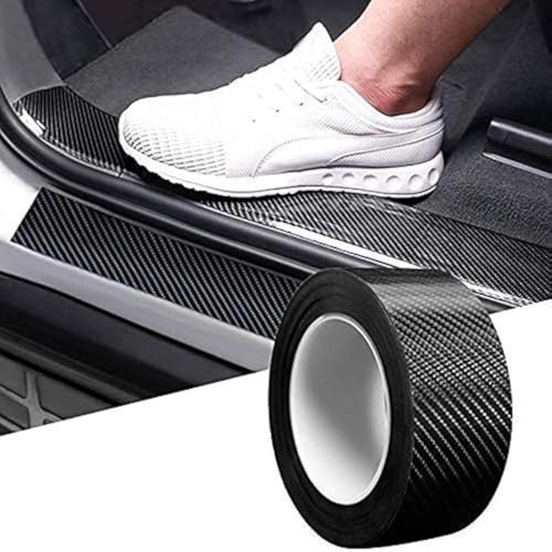 AutoBizarre High Gloss Black Carbon Fiber Style Anti-Scratch Edge Guard Step Decoration Waterproof Tape - 5cm x 500cm - Image 1