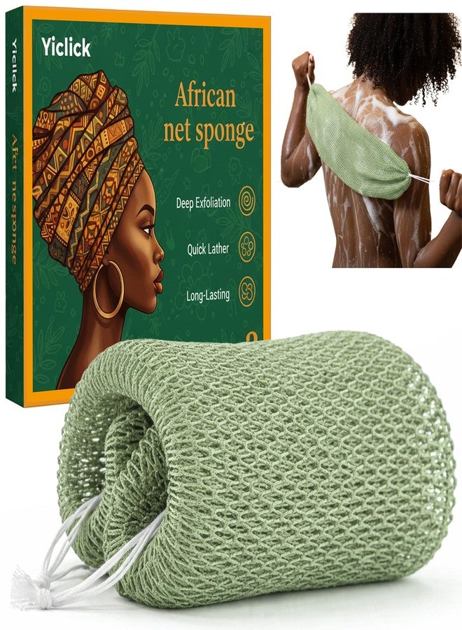 Yiclick African Net Sponge Authentic with Knots - Exfoliating Washcloth Towel, Back Scrubber for Shower Bath, Exfoliating Body Scrubber Exfoliator, African Rags Wash Cloth Loofah Lufa Sponge - Image 1