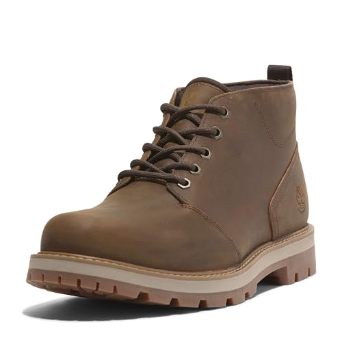 Timberland حذاء تشوكا ميد من تيمبرلاند للرجال بطراز بريتون رود، مقاوم للماء، لون صدئ، مقاس 7.5 عريض - Image 1