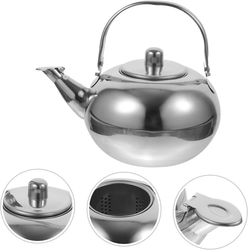 Vosarea Thick Insulated Stainless Steel Tea Pot Vacuum Water Pot for Home Office Travel Thermal Teapot for Tea Beverages Silver - Image 3