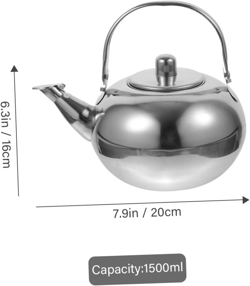 Vosarea Thick Insulated Stainless Steel Tea Pot Vacuum Water Pot for Home Office Travel Thermal Teapot for Tea Beverages Silver - Image 2