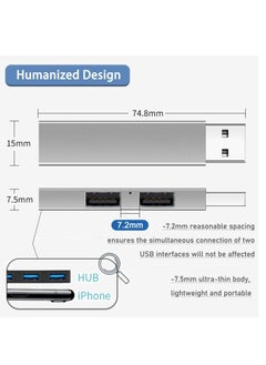 KASTWAVE USB 3.0 Hub, Aluminium 3-Port USB Hub USB Splitter USB Expander for Laptop, Desktop, Xbox, Flash Drive, HDD,Printer, Camera,Keyborad, Mouse  - Image 2