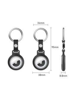 Excefore Airtag Case with Key Ring, Full-Body Shockproof AirTags Holder with Keychain, Waterproof Anti-Scratch Rugged Protective Cover for Apple Air Tag for Pet Collars, Wallet, Keys (Black)  - Image 2