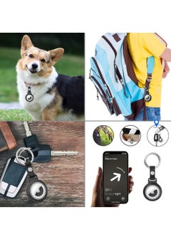 Excefore Airtag Case with Key Ring, Full-Body Shockproof AirTags Holder with Keychain, Waterproof Anti-Scratch Rugged Protective Cover for Apple Air Tag for Pet Collars, Wallet, Keys (Black)  - Image 5