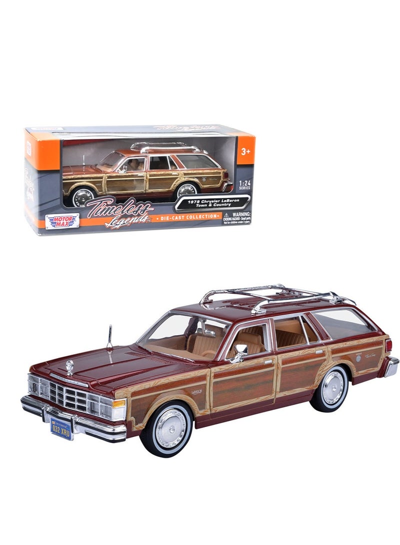 Motormax 1:24 Die-Cast 1979 Chrysler LeBaron Town & Country Wagon – Collectible Model Car - Image 1