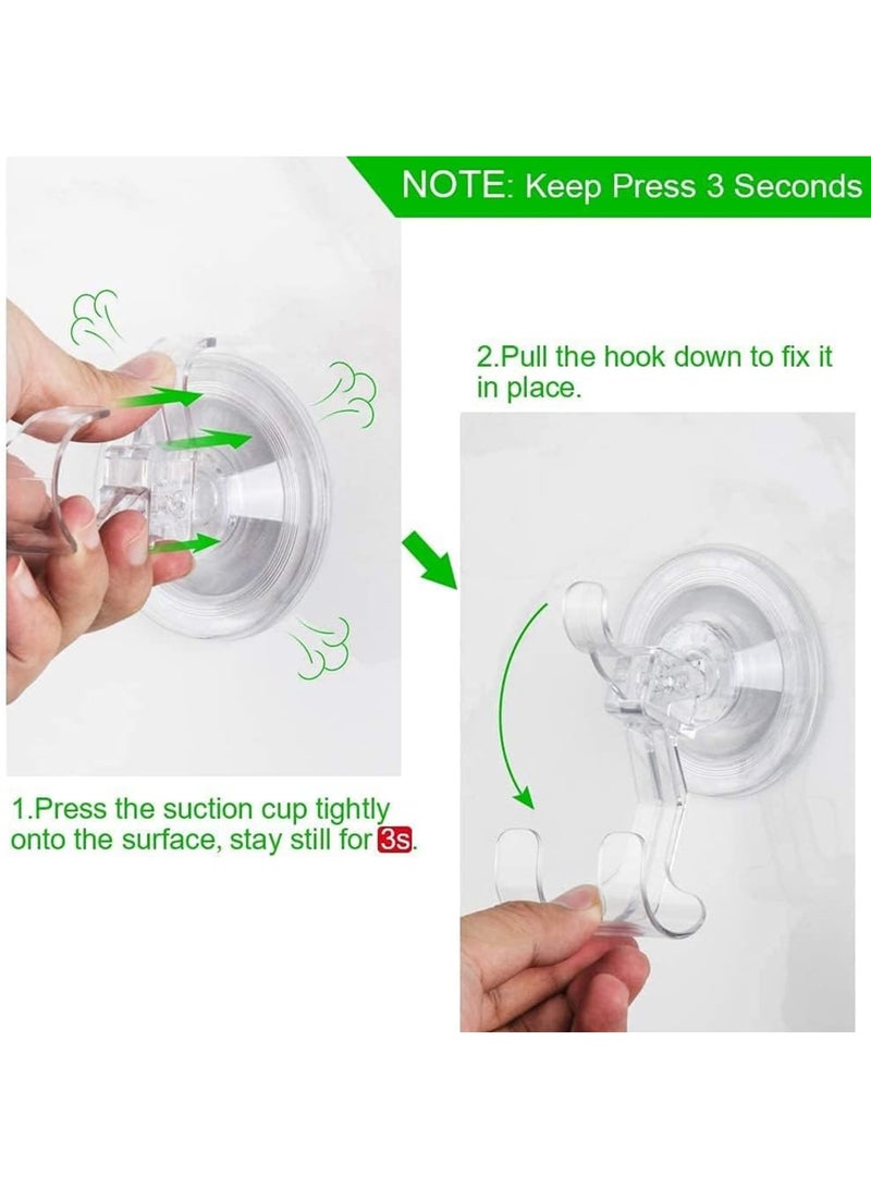 Zikra Shower Suction Cup Hooks, 4 Pack Razor Holder for Inside Shower Removable Reusable Wall Hangers for Bathroom Waterproof Powerful Vacuum Suction Cup Hooks for Towel, Key Bag, Bathrobe, Kitchen - Image 2