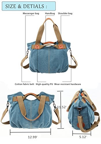Chikencall® Women Bags Casual Vintage Hobo Canvas Mulit-Pocket Daily Purse Top Handle Shoulder Tote Shopper Christmas Handbags Burgundy - Image 2