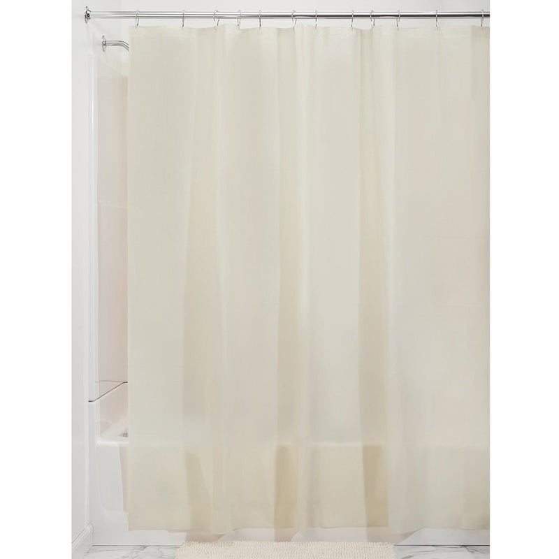InterDesign iDesign PEVA Shower Curtain Liner, Plastic Shower Curtain for use Alone or With Fabric Curtain - Sand - Image 1