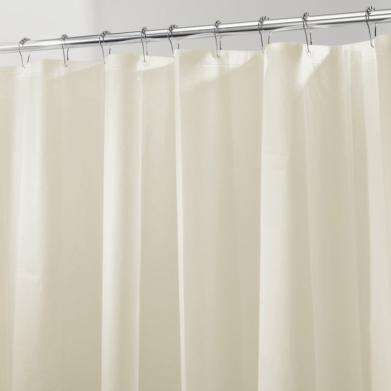 InterDesign iDesign PEVA Shower Curtain Liner, Plastic Shower Curtain for use Alone or With Fabric Curtain - Sand - Image 2