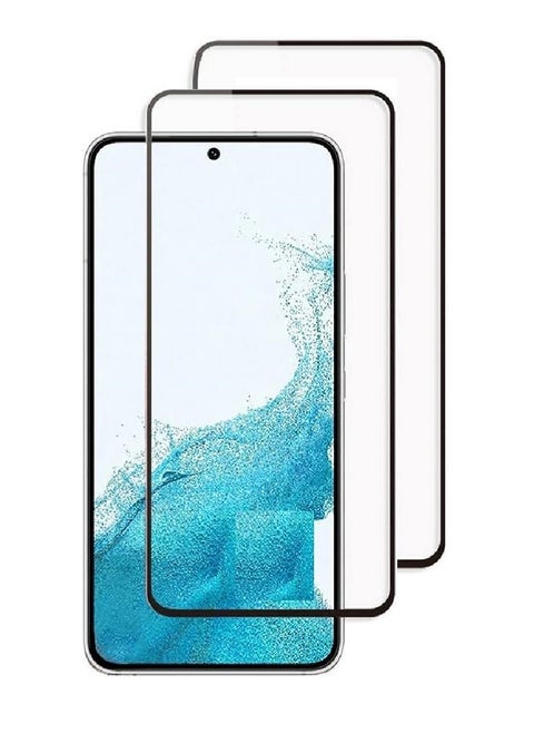 2 Pieces Tempered Glass Screen Protector 5D Designed For Samsung Galaxy S22+ Full Glue Edge to Edge Full Screen Coverage And Bubble Free