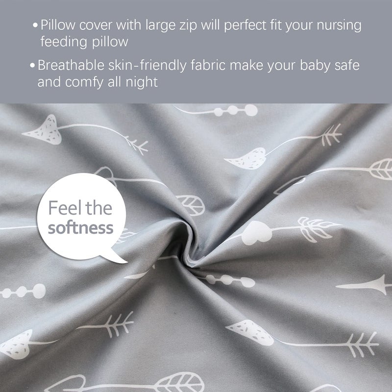 Biloban Nursing Pillow Cover 2 Pack for Breastfeeding Pillow, Ultra Soft and Cozy Nursing Slipcovers, Snug Fits for Boppy, Perfect Choice for Mom - Image 4