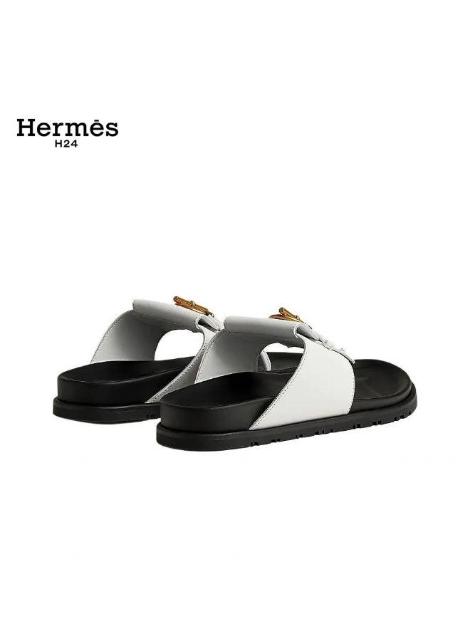 Hermes H24 Joyce sandal Techno-sandal in calfskin with anatomical rubber sole, featuring the iconic "Glenan" buckle. - Image 2