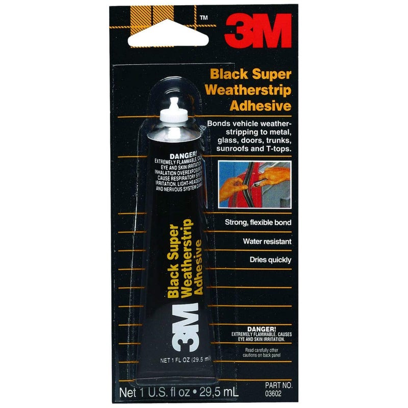 3M Black Super Weatherstrip Adhesive, 03602, 1 fl oz, 1 Per Pack - Image 5