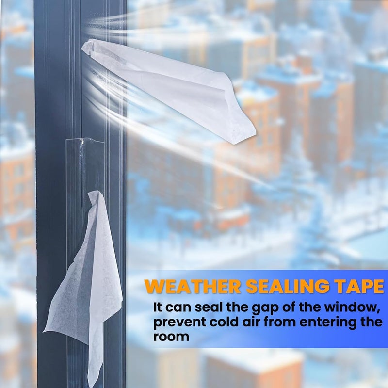 Tikfoam Transparent Window Weather Seal Tape, 2 Inch x 35 Feet Transparent Window Insulation Sealing Tape, No Residue, Sealing Film Tape - Image 3