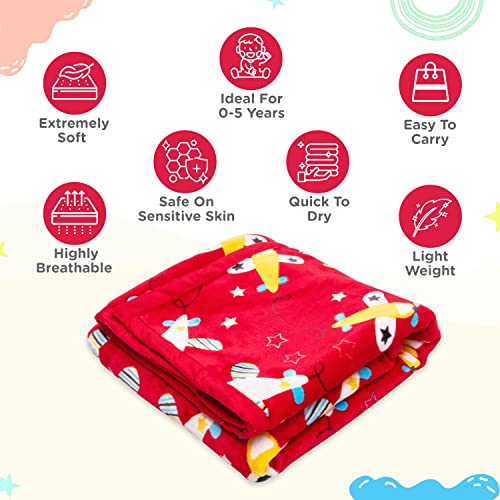 Mee Mee Ultra Soft Plush Newborn Baby Blanket | Lightweight & Comfortable Swaddle for Infant & Toddler | Wrapper for Girls & Boys (Dark Red, 100X120 CM) - Image 2