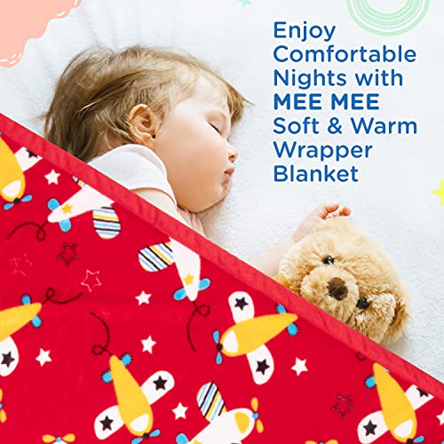 Mee Mee Ultra Soft Plush Newborn Baby Blanket | Lightweight & Comfortable Swaddle for Infant & Toddler | Wrapper for Girls & Boys (Dark Red, 100X120 CM) - Image 3