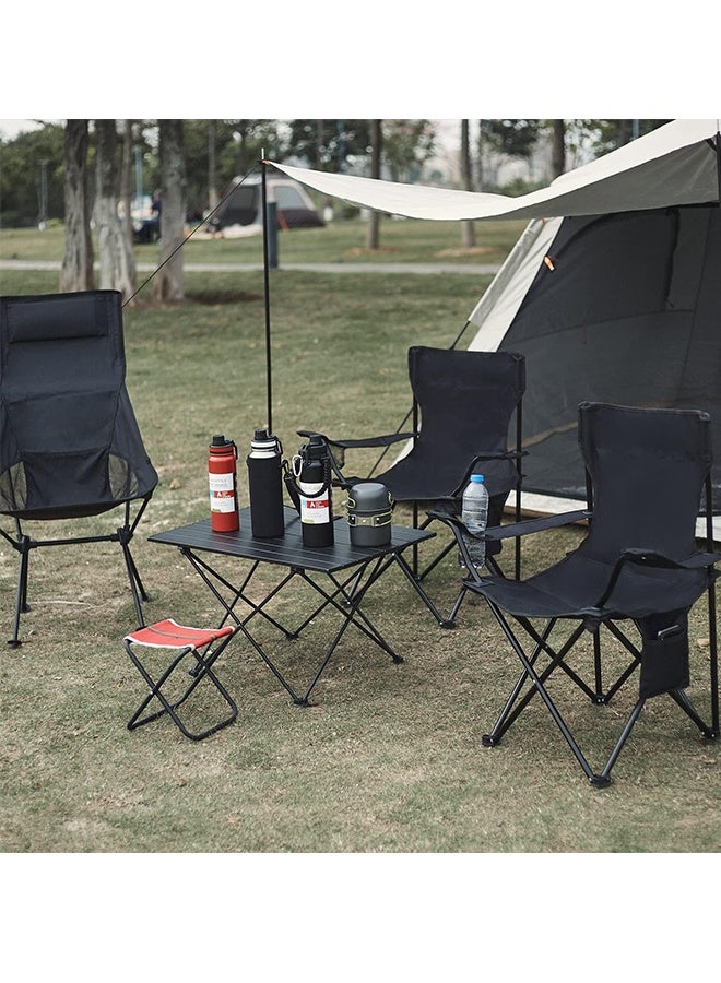 MTSOVIV 2 Pack Lightweight Folding Camping Chairs, Outdoor Lawn Beach Chair with Cup Holder & Carry Bag for Travel, Fishing, Picnic, Backyard, Hiking (Black) - Image 3