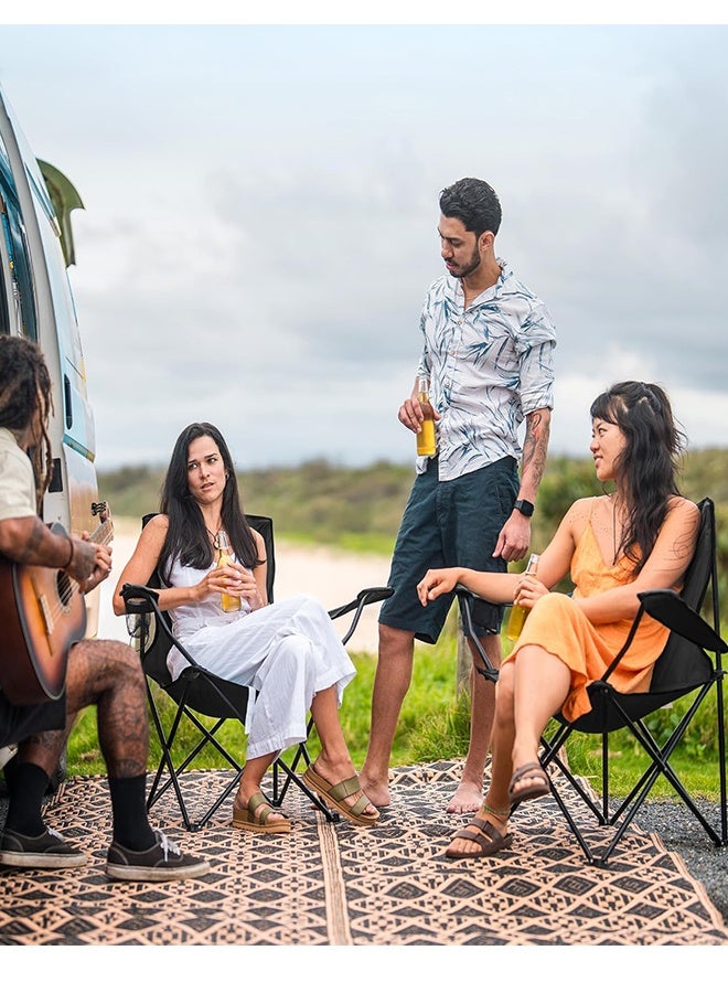 MTSOVIV 2 Pack Lightweight Folding Camping Chairs, Outdoor Lawn Beach Chair with Cup Holder & Carry Bag for Travel, Fishing, Picnic, Backyard, Hiking (Black) - Image 4