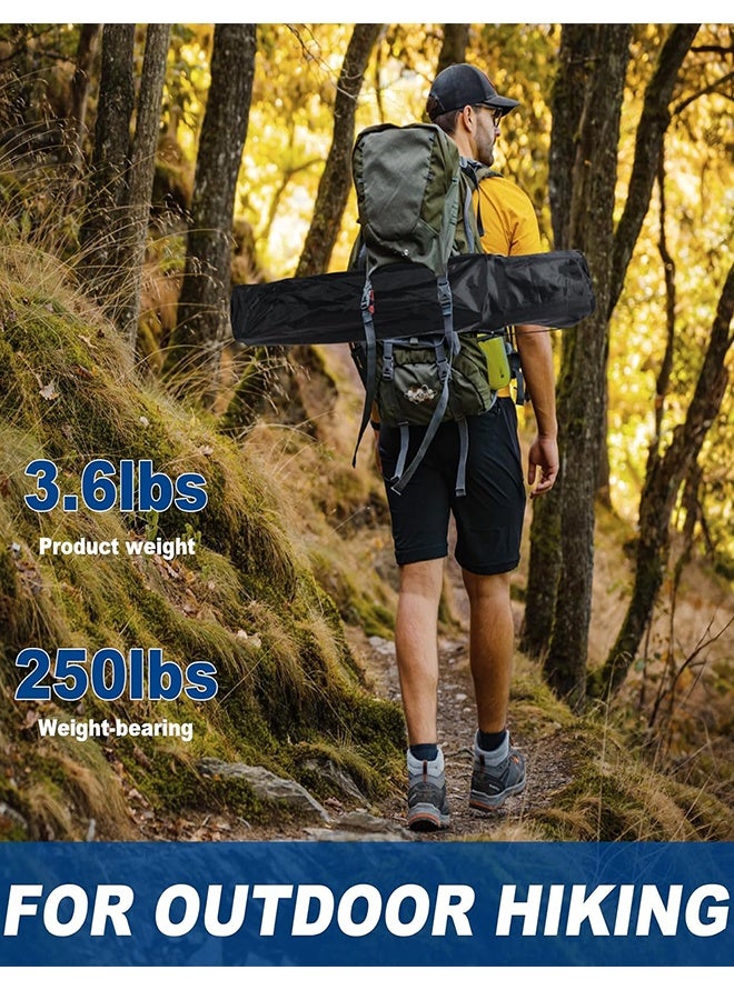 MTSOVIV 2 Pack Lightweight Folding Camping Chairs, Outdoor Lawn Beach Chair with Cup Holder & Carry Bag for Travel, Fishing, Picnic, Backyard, Hiking (Black) - Image 5