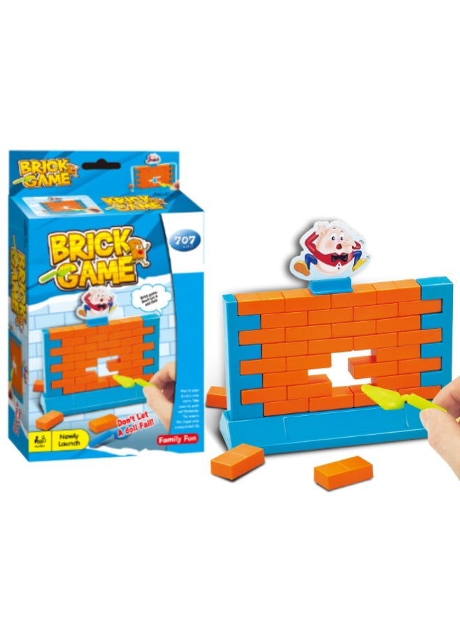 707 Games Brick Wall Game, Push Brick Wall Game, Brick Wall Building Blocks Sort Stack Game, Fun Family Game for Boys and Girls, Develop Skills and Strategy, Family Board Game for 3+ Ages - Image 1