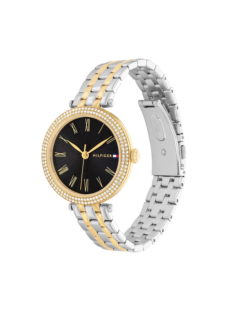 TOMMY HILFIGER ساعة نسائية دائرية أنالوج بعلبة سوداء - 1782720 - Image 2