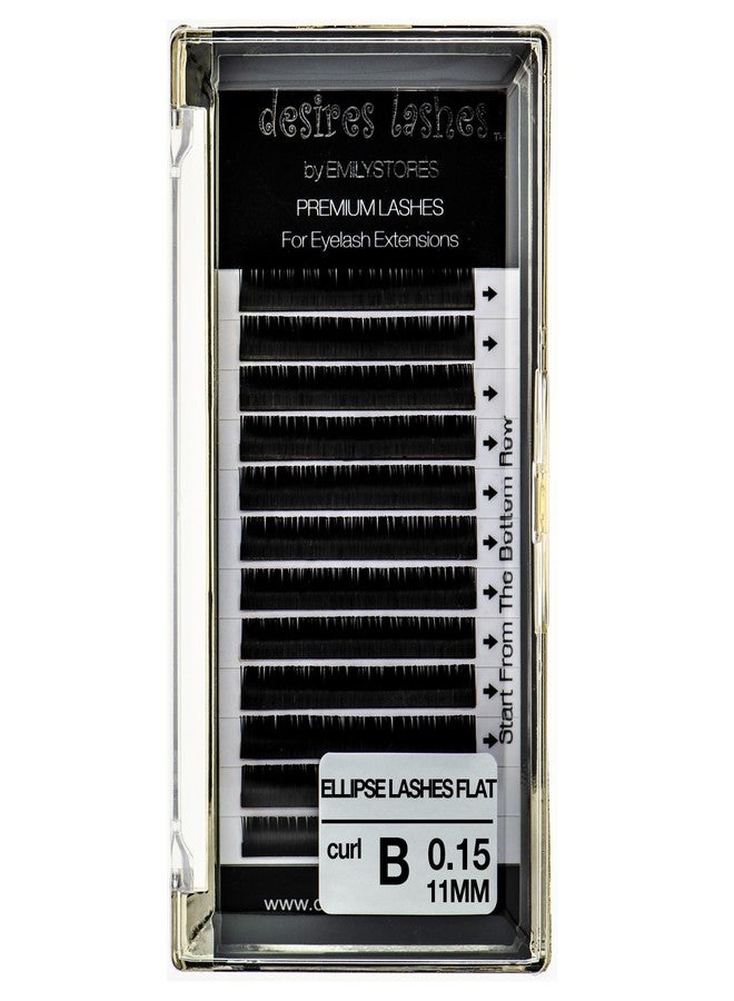 EMILYSTORES Ellipse Lash 0.15mm Thickness B Curl 10mm Length Flat-Shaped Volume Individual Flat Eye Lashes for Eyelash ExtensionsFake(Ellipse,Flat 0.15,B,10mm) - Image 1