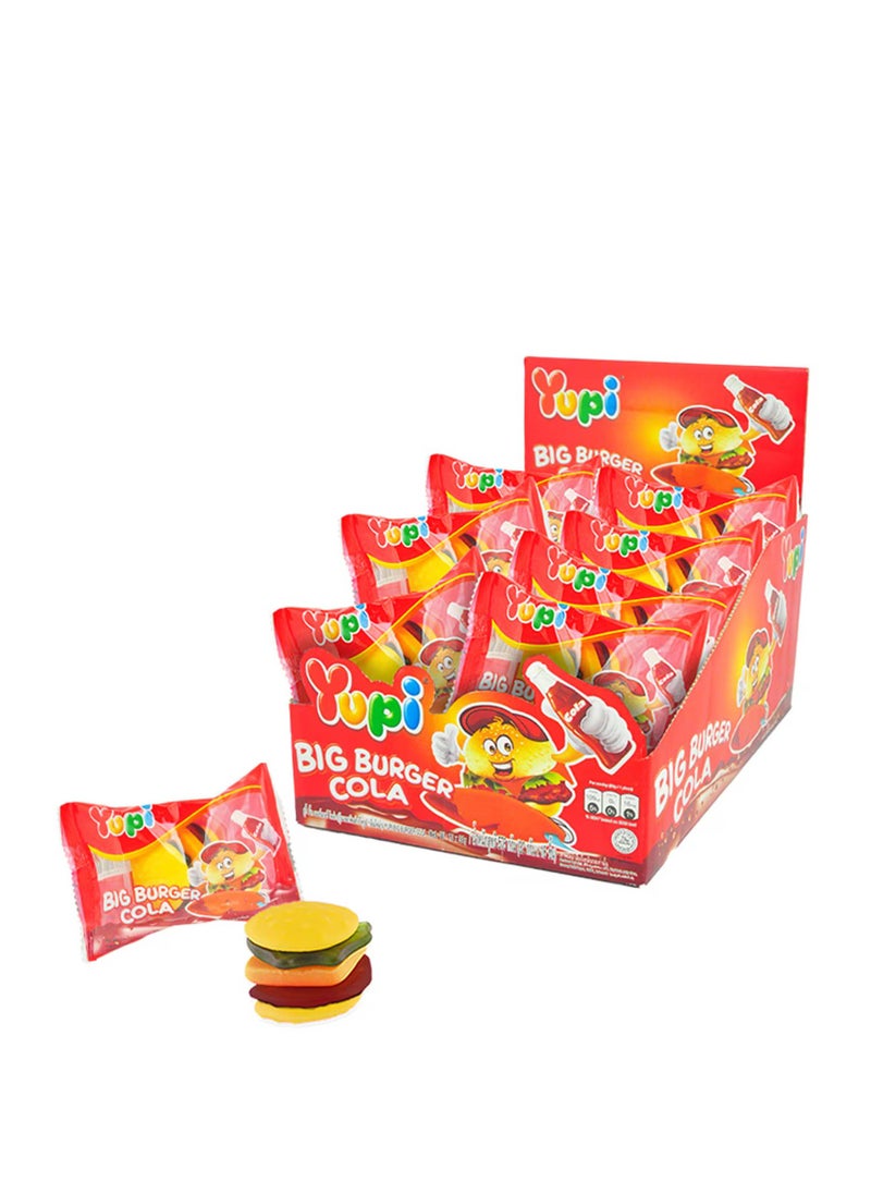 Yupi Yupi Jelly Big Burger Cola Jello Candy Box - 24 Pieces  - Image 1