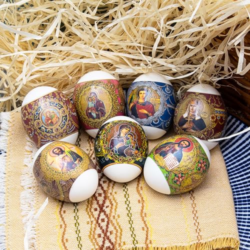 QG group Decorative Easter Egg Wraps Russian Icons Religious Orthodox Dying Kit Dye - Set Ukrainian Kit Sleeve Heat Shrink Wrap Pysanka Pysanky Supplies 21 Pcs in Pack - Image 4