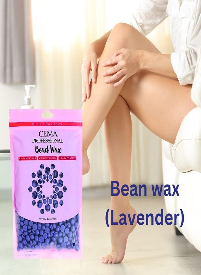 CEMA Professional Hard Wax Beads for Hair Remova | Strip-Free Microwave Wax for Face, Body, Bikini & Sensitive Skin | Easy to Apply, High Flexibility, Painless Waxing (100 Grams, Lavender Wax) - Image 2
