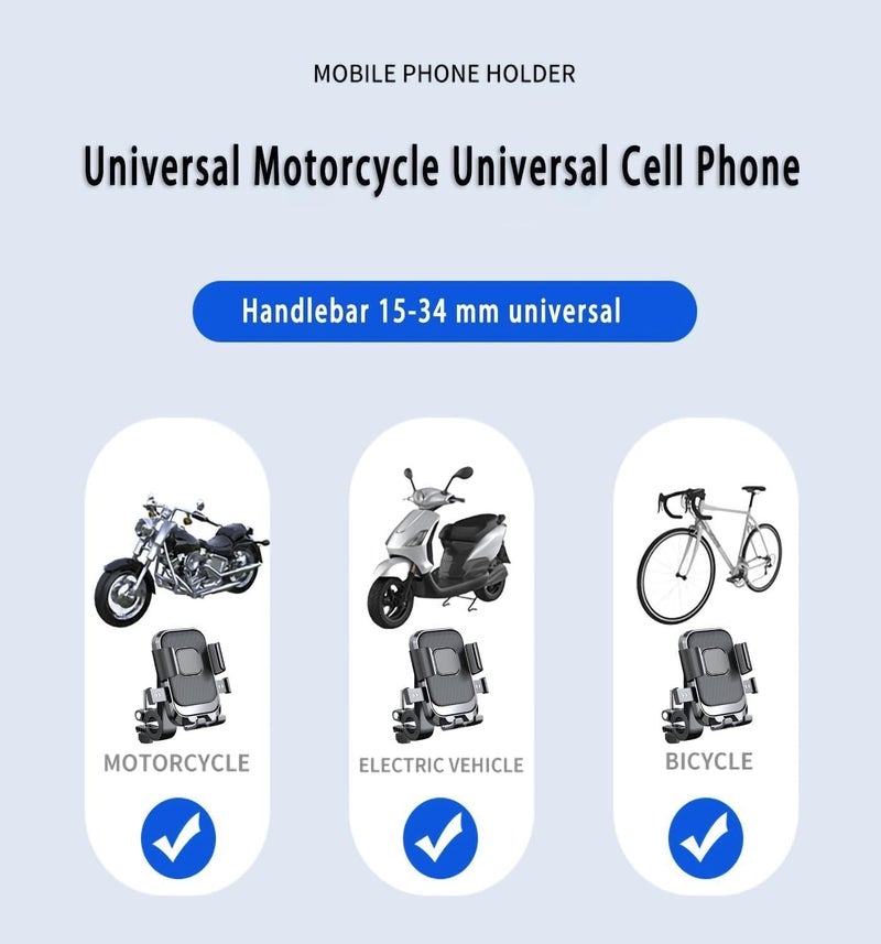 Glangeh Bike Mobile Stand | Universal Handlebar Mount Phone Holder for Bikes & Scooters | 360° Rotatable & Shock-Absorbent Clamp | Fits 4.7″-7.2″ Smartphones (Black) - Image 5