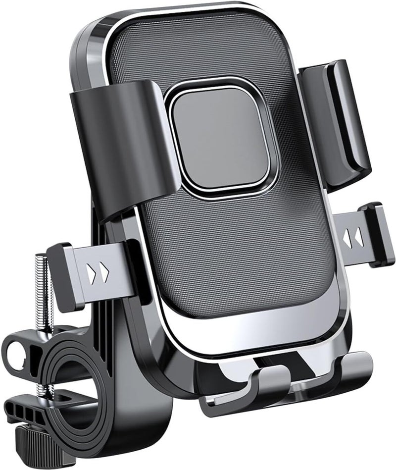 Glangeh Bike Mobile Stand | Universal Handlebar Mount Phone Holder for Bikes & Scooters | 360° Rotatable & Shock-Absorbent Clamp | Fits 4.7″-7.2″ Smartphones (Black) - Image 1