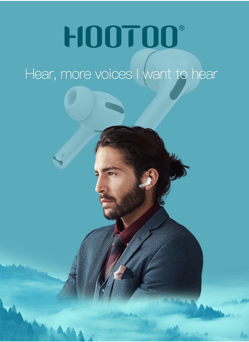 HooToo - HooToo earbuds Pro EP-76 with Charging Case with Lightning Port, Powerful Bass, and Clear Microphone. White - Image 1