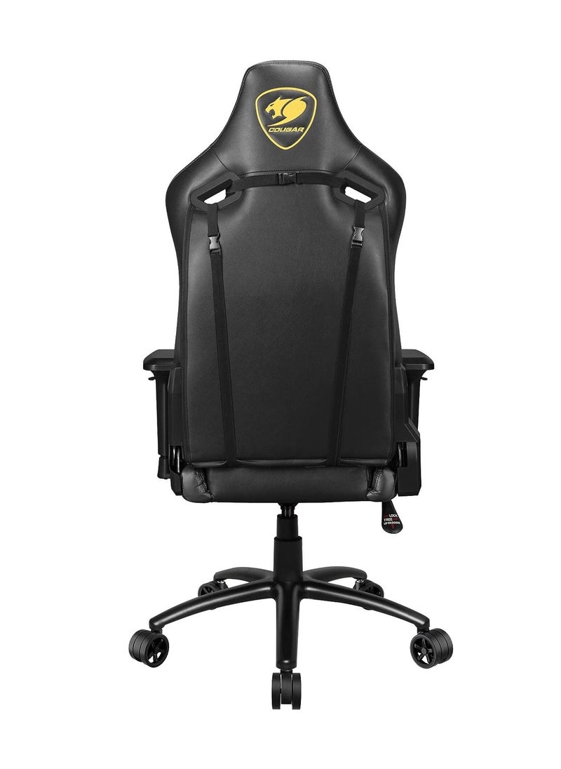 Cougar - Cougar Outrider S Gaming Chair, Premium Pvc Leather, 180º Reclining​, Height Adjustment, 4D Adjustable Armrest, Full Steel Frame, Extra Large 3” Caster Wheels - Royal Black - Image 1