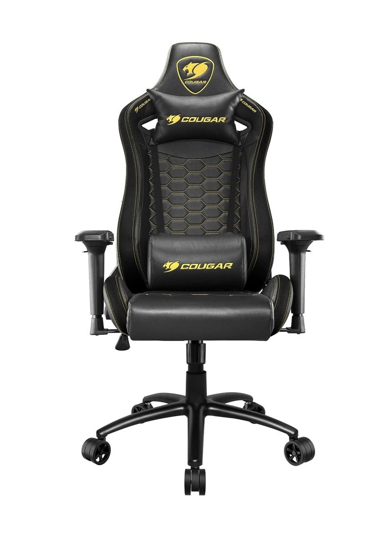 Cougar - Cougar Outrider S Gaming Chair, Premium Pvc Leather, 180º Reclining​, Height Adjustment, 4D Adjustable Armrest, Full Steel Frame, Extra Large 3” Caster Wheels - Royal Black - Image 1