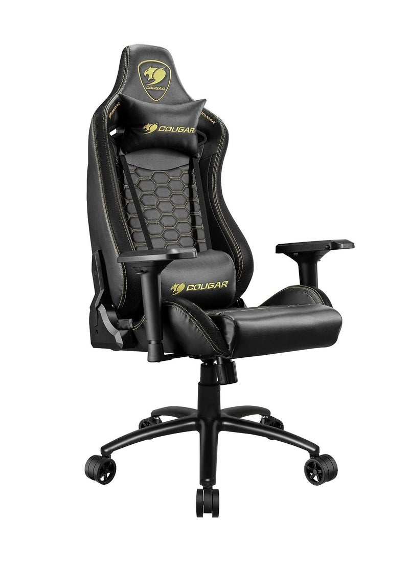 Cougar - Cougar Outrider S Gaming Chair, Premium Pvc Leather, 180º Reclining​, Height Adjustment, 4D Adjustable Armrest, Full Steel Frame, Extra Large 3” Caster Wheels - Royal Black - Image 1