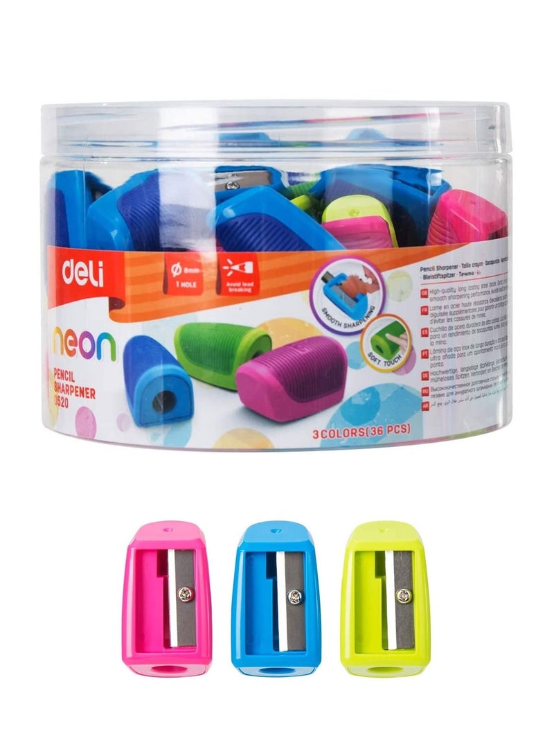 Deli 36-Piece Bump Design Pencil Sharpener Multicolour - Image 1