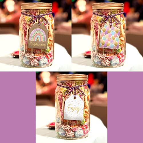 Pro Supply Global Balloon Theme Elegant Gift Tags - 2.5x3 Inch 24 Pack with 3 Design Styles Assorted Cardstock Prints Pre-Strung Hanging Labels Suitable for Wrapping Favors DIY Presents Packaging Bags - Image 3