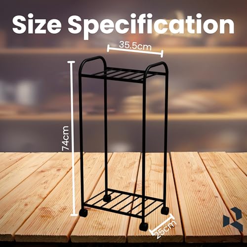RISSACHI® Water Can Stand for 20 Litre Bottle | Strong Water Stand for 20L Bottle | Durable Water Dispenser Stand for Home with Heavy-Duty Rust-Proof Rack with 360° Wheels Universal Bottle Stands - Image 3