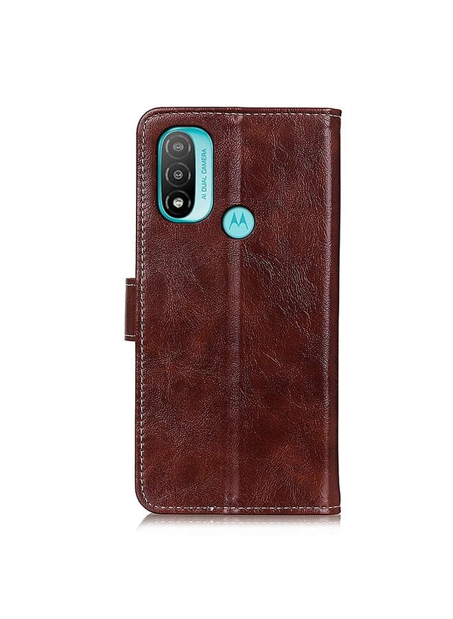 erorex Case For Motorola Moto E40/E20/E30/Lenovo K14 Plus Retro Crazy Horse Texture Horizontal Flip Leather Phone Case - Image 3