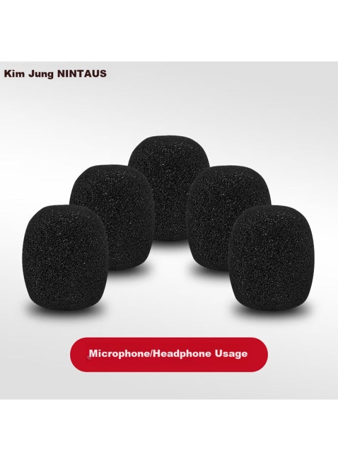 Nintaus Small Honey Head-mounted Microphone Amplifier, Microphone Windshield, Foam Protective Cover, Earphone Clip, Computer Microphone, Universal Windproof, Noise-proof, Protective Cover, Sm2, 5-pack - Image 1