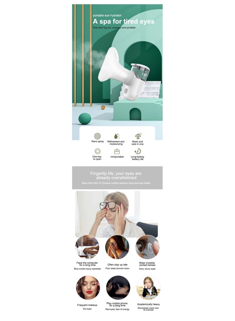 Nano Eye Sprayer Face Humidifier Atomization Eye Care Cleaning Instrument Nano Sprayer Cool Mist For Eye Moisturizing