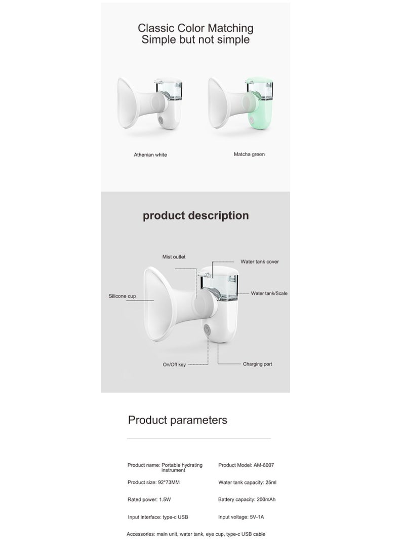 Nano Eye Sprayer Face Humidifier Atomization Eye Care Cleaning Instrument Nano Sprayer Cool Mist For Eye Moisturizing