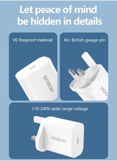 HOGUO Power Charger USB Port PD Output White  - Image 4