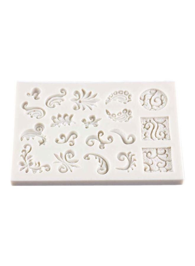 Sharpdo Silicone Fondant Cake Mould White 11.9x8.2x1cm - Image 1