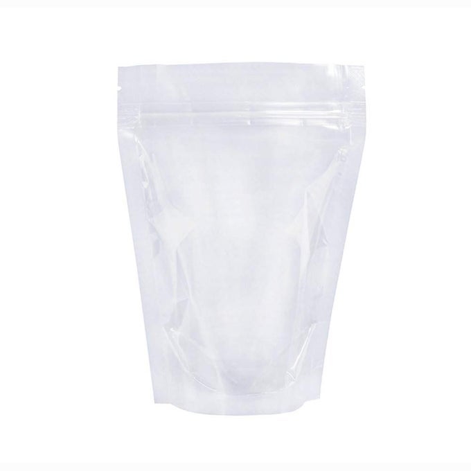 100 PACK 16X24CM 63X94 INCH CLEAR RESEALABLE STAND UP BAGS HEAT SEAL ZIPPER LOCK LEAKPROOF REUSABLE STORAGE POUCHES FOR ZIP FOOD STORAGE LOCK PACKAGING WITH TEAR NOTCHES