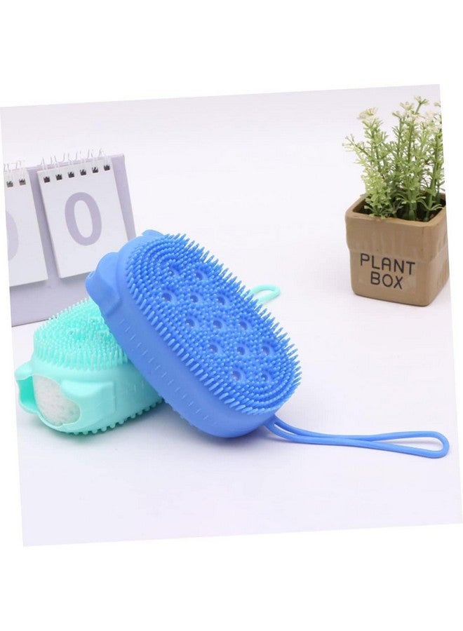 FICTIOUS Silicone Body Brush with Soap Dispenser - 2-in-1 Exfoliating Bath Scrubber & Massage Brush for Soft Skin | Gentle Silicone Shower Loofah for Kids & Adults Multicolor Pack of 1 - Image 5