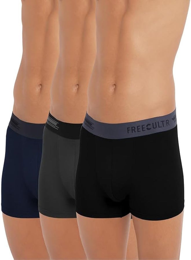 Freecultr FREECULTR Men's Underwear Anti Bacterial Micromodal Airsoft Trunk - Non Itch No Chaffing Sweat Proof -Pack 3  - Image 4